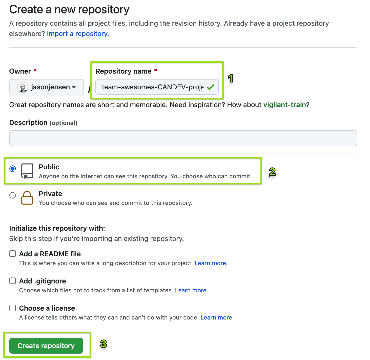 Github new repo button