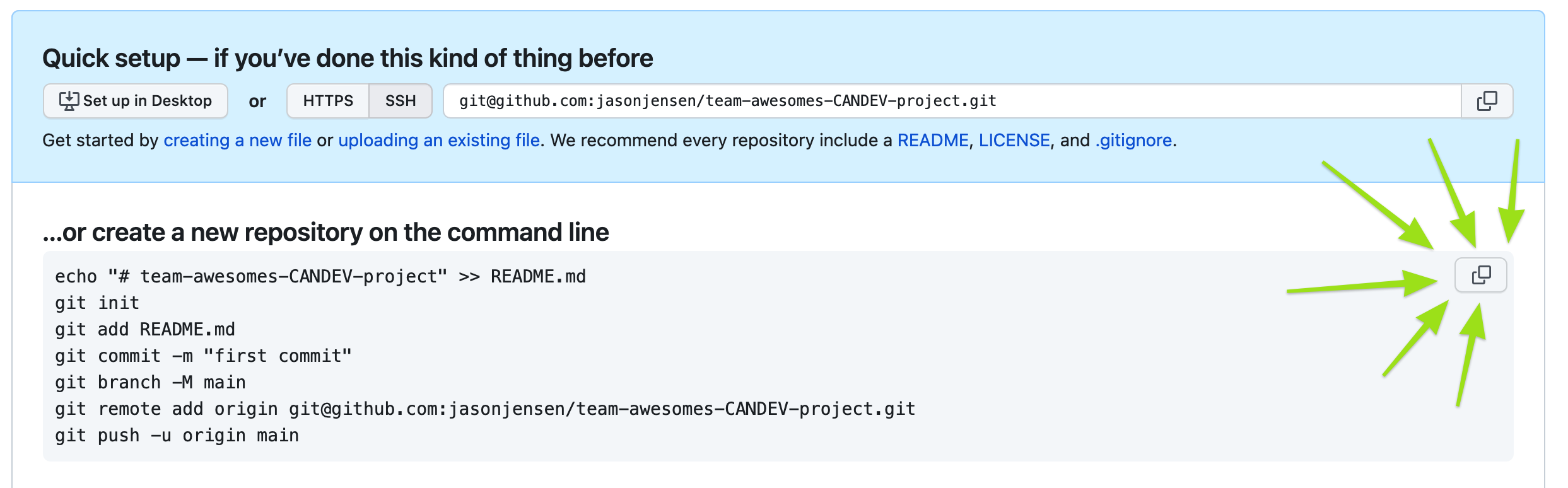 Github new repo button